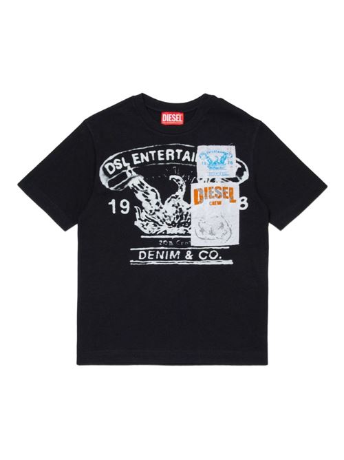 T-shirt bambino Diesel nera a manica corta DIESEL KIDS | J02583KYAYSK900